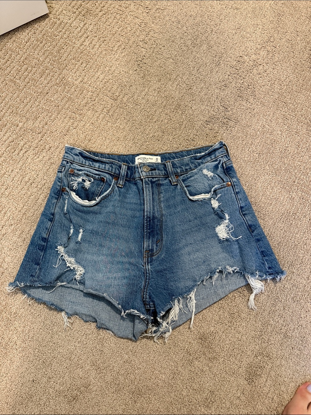 Abercrombie & Fitch Distressed Blue Denim Jean Shorts